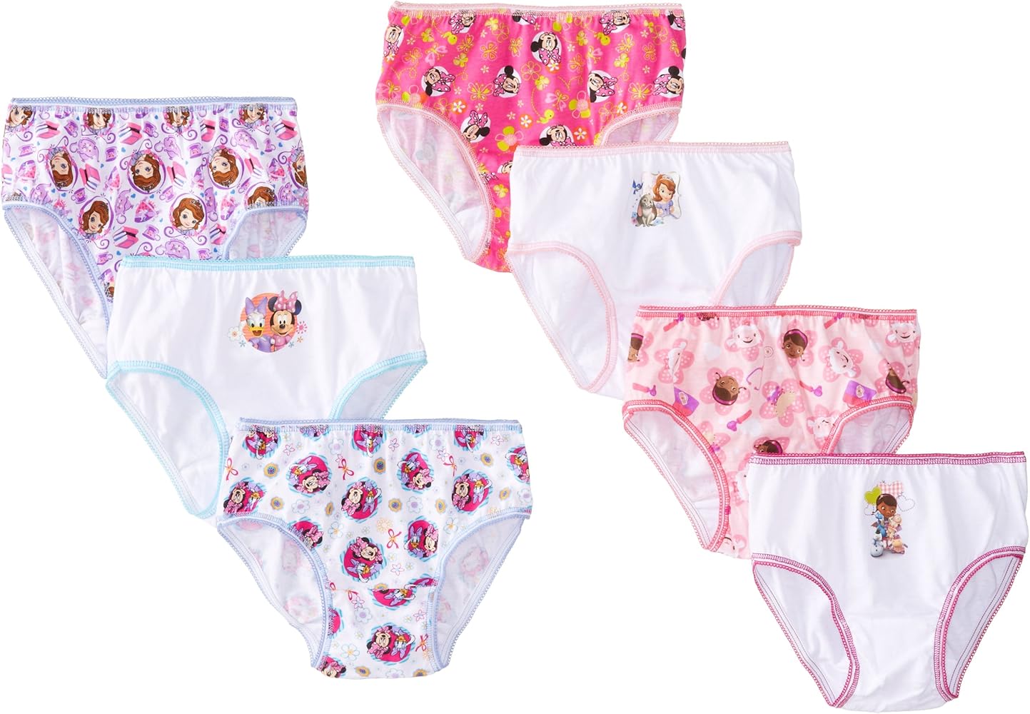 Disney Girls' Doc McStuffins, Elena, Minnie, Fancy Nancy, Jr. Underwear Multipacks