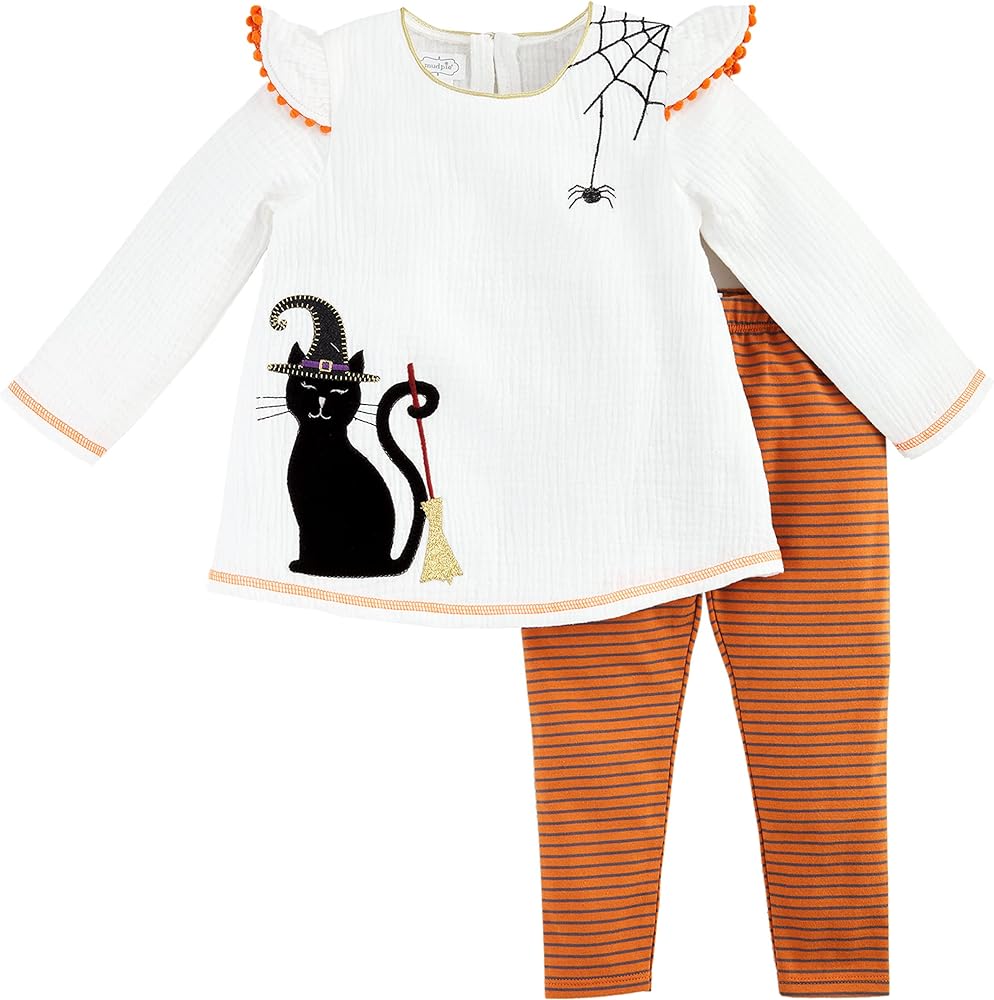 Mud Pie Baby Girls Girl Black Cat Tunic and Legging Set