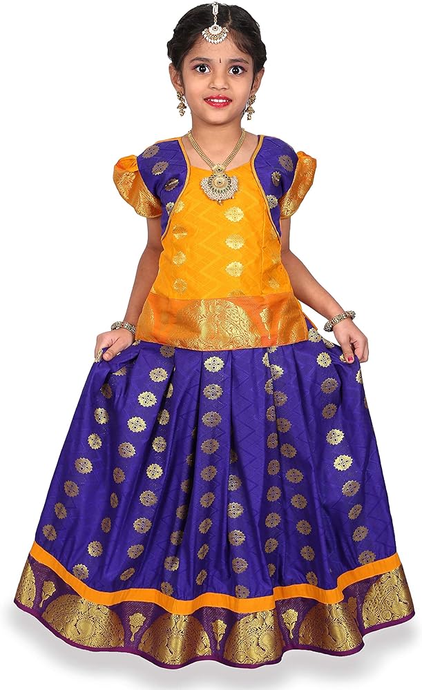 kaatru Thana Silk Girls Pavadai Set (D65) - Lehenga Choli (Prince Size Chart)