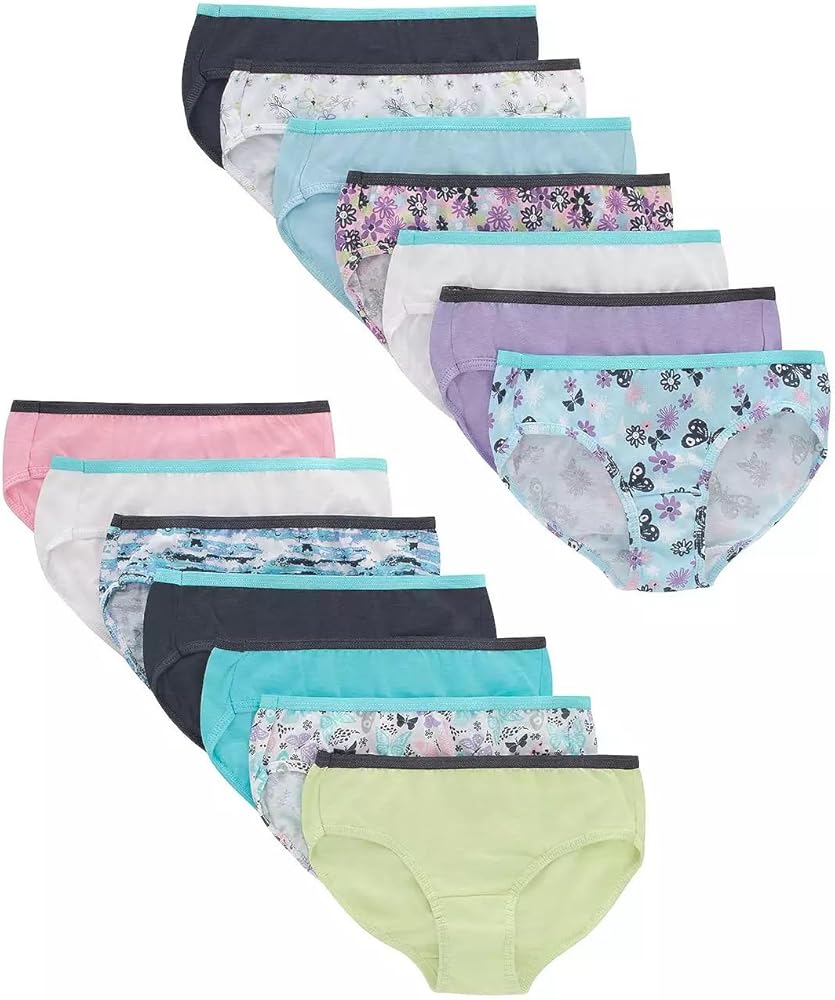 Hanes Girls Underwear Hipster Pack 14-Pack, 10, Assorted