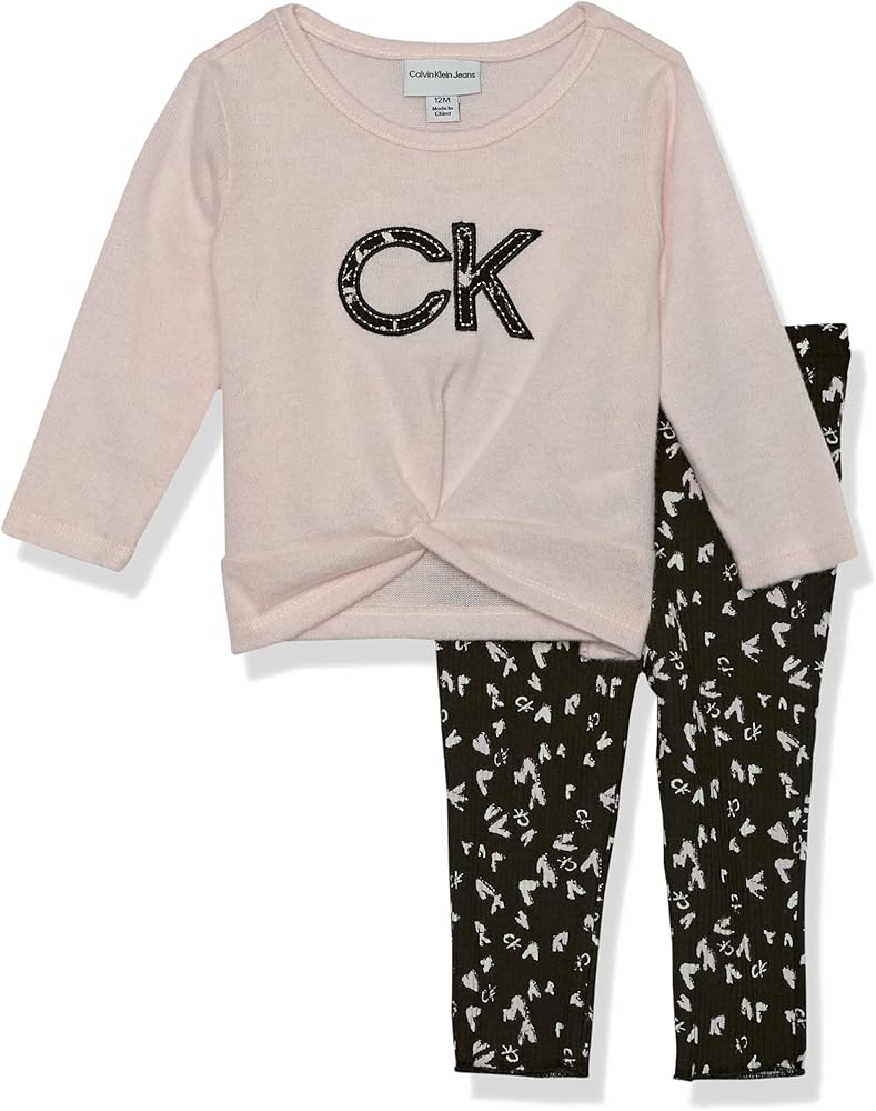 Calvin Klein Girls 2-Piece Tunic & Legging Set, Everyday Casual Wear, Ultra-Soft & Comfortable Fit