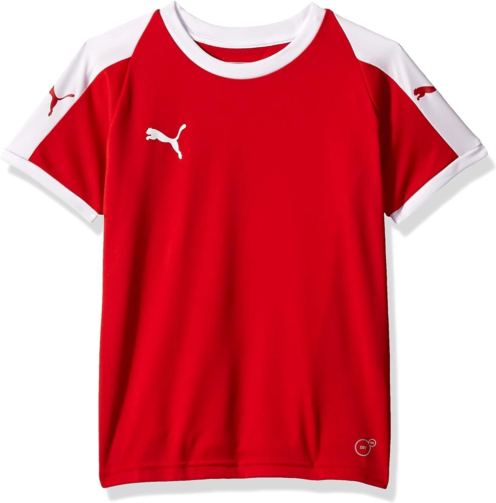 PUMA unisex child Youth Liga Jersey Shirt, Puma Red/Puma White, Medium US