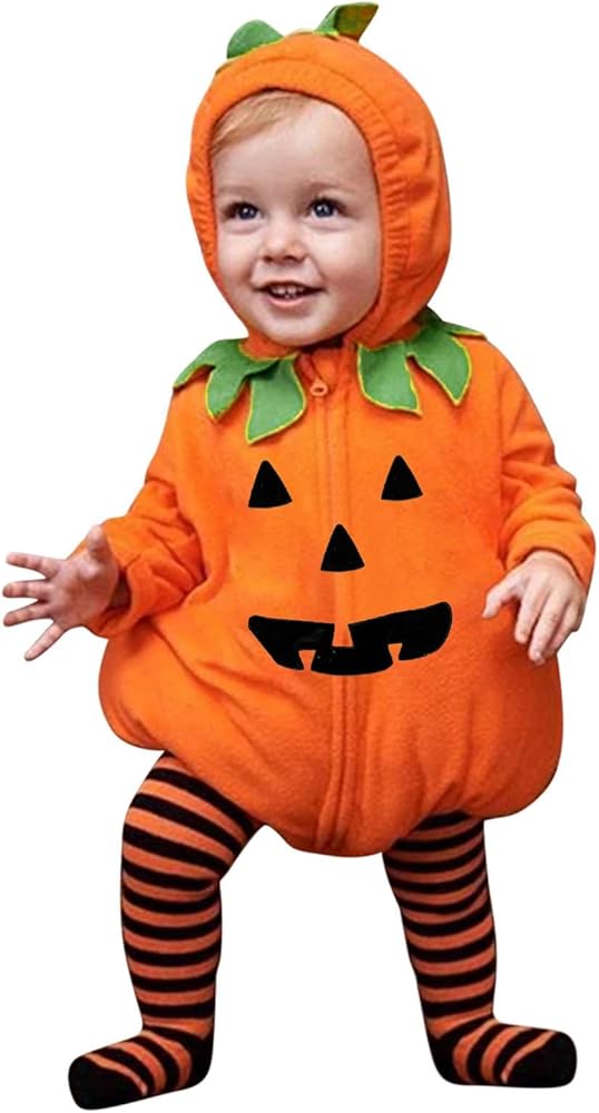 Little Girl Outfits with Hats Halloween Cosplay Romper Costume Soft Fleece Hooded Bodysuit Girls 6 Months