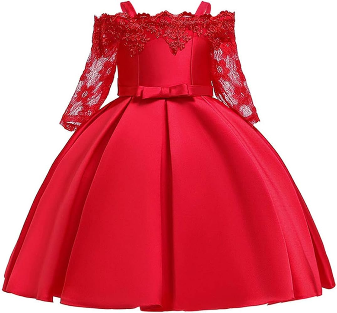 KISSOURBABY Girls Dresses Flower Girl Dress Formal Pageant Ruffles Tutu Dress Size 3-10 Years