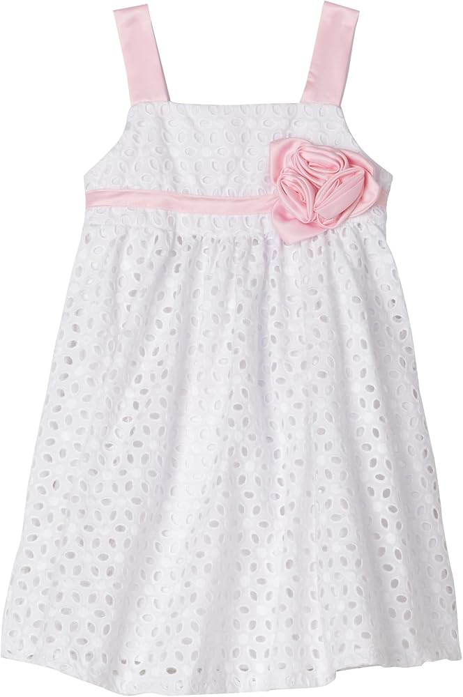 Bonnie Jean Little Girls' Eyelet Dress With Satin Trim