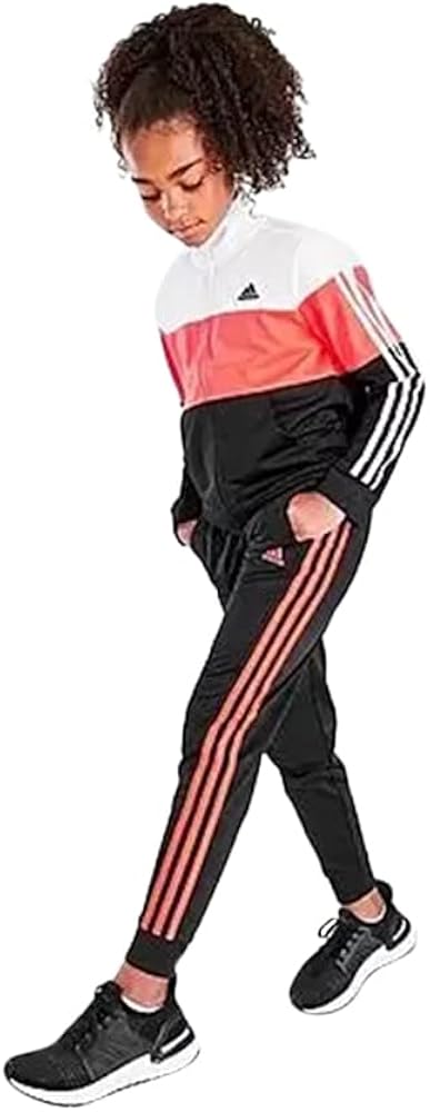 adidas Zip Front Tricot Girls Jackets Size M, Color: White/Crimson