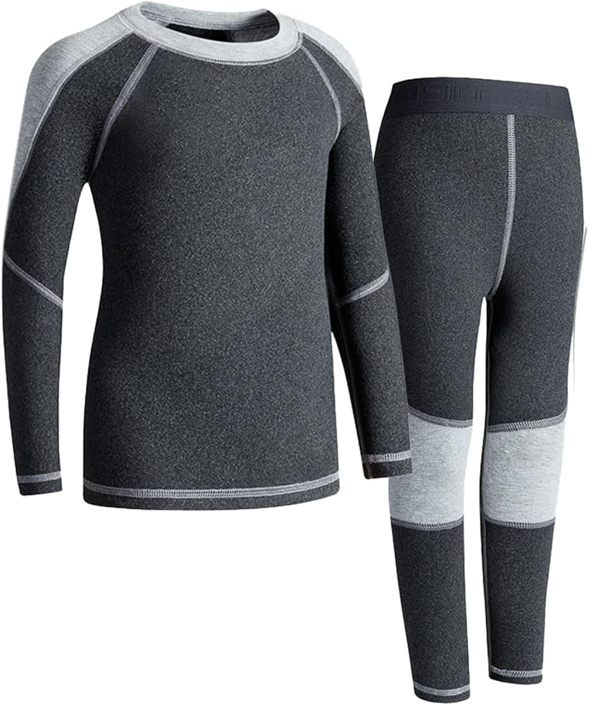 Kids Thermal Underwear Set Base Layer Soft Long Sleeve Shirt Johns Heated Children Sets for Girls Boys Ski Winter