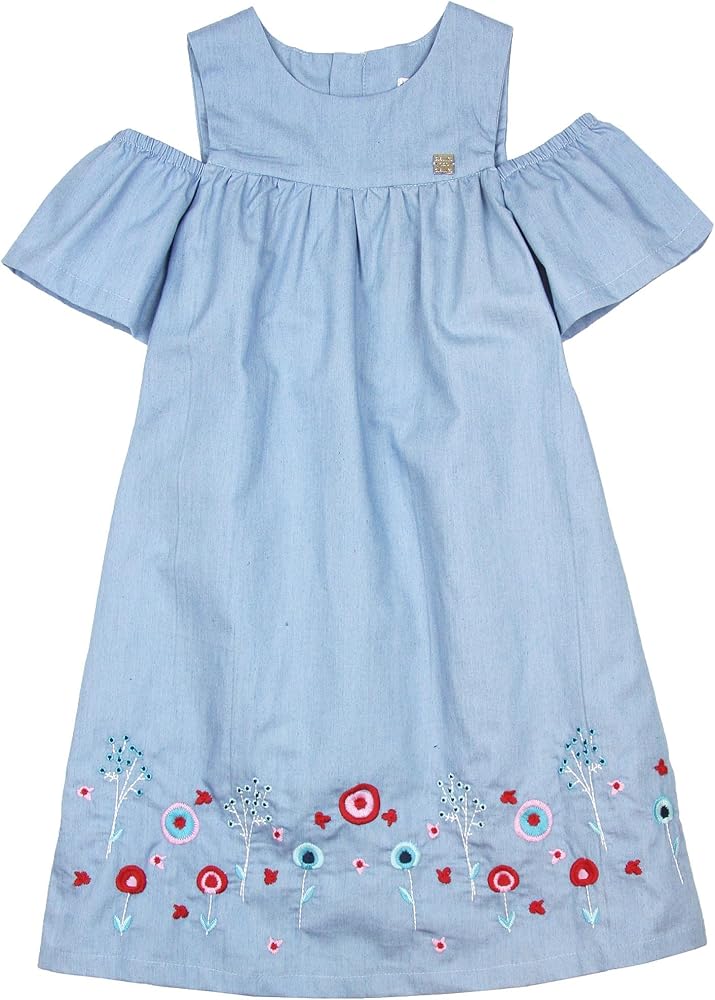 Deux par Deux Girls' Chambray Dress High Style at Low Tide, Sizes 5-12