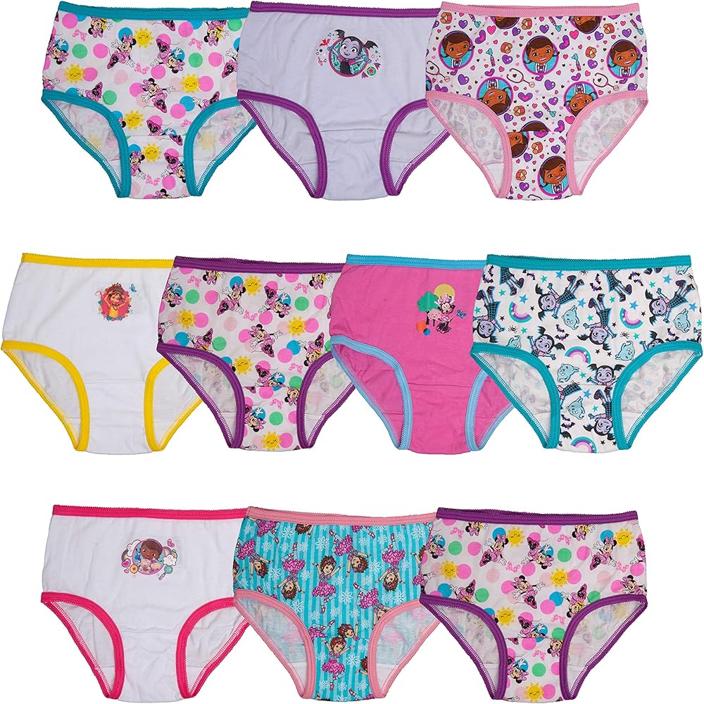 Disney Girls' Docmcstuffins, Elena, Minnie, Fancy Nancy, Jr. Underwear Multipacks Inn Sizes 2/3t, 4t, 4, 6 and 8