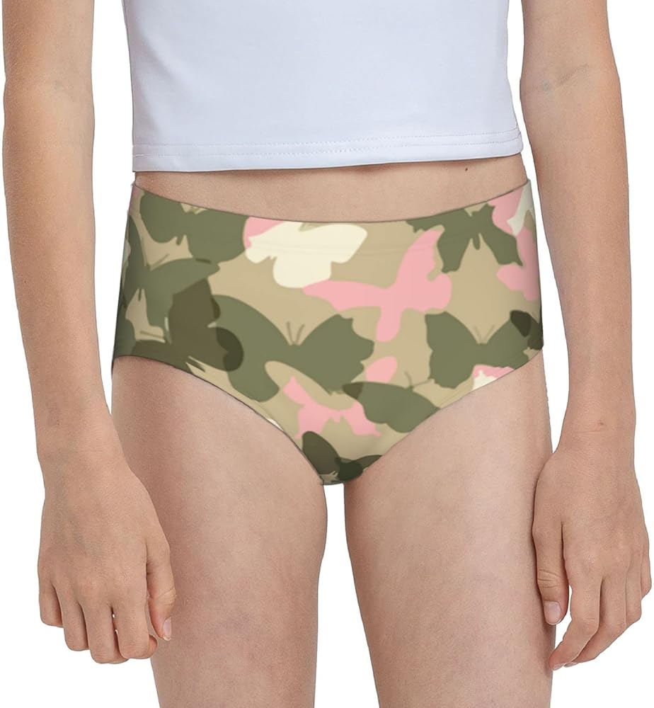 Augenstern Cotton Underwear Pink Butterfly Camo Girls'Briefs Soft Underpants