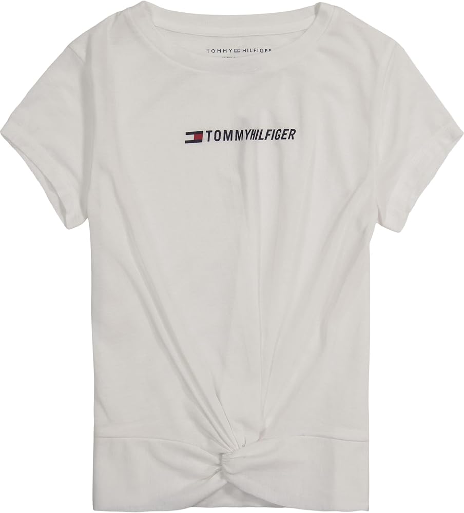 Tommy Hilfiger Girl's Sport Short Sleeve T-shirt, Crew Neckline, Lightweight & Stretchy