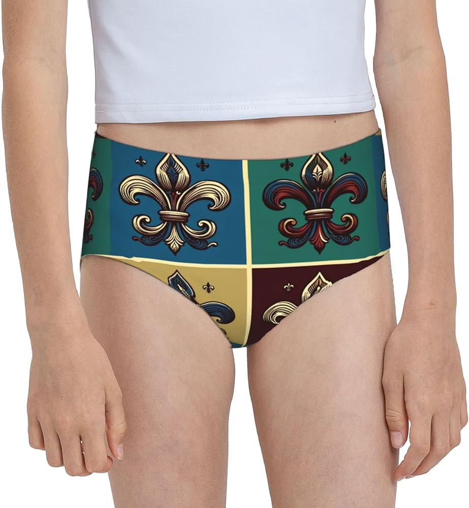 Augenstern Cotton Underwear Fleur-De-Lis Girls'Briefs Soft Underpants