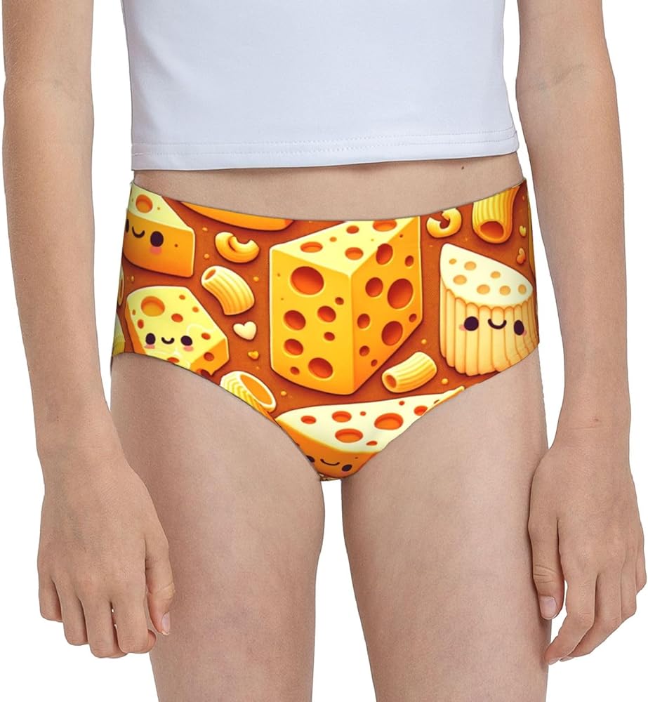 Augenstern Cotton Underwear Cheese-Macaroni-Food Girls'Briefs Soft Underpants