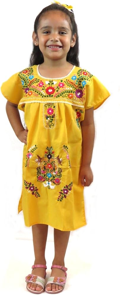 Girls Mexican Puebla Dress