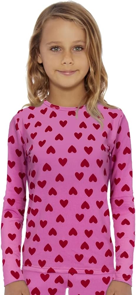 Rocky Girl's Thermal Tops Long Johns Fleece Lined Base Layer Shirt, Insulated for Outdoor Ski Warmth/Extreme Cold Pajamas