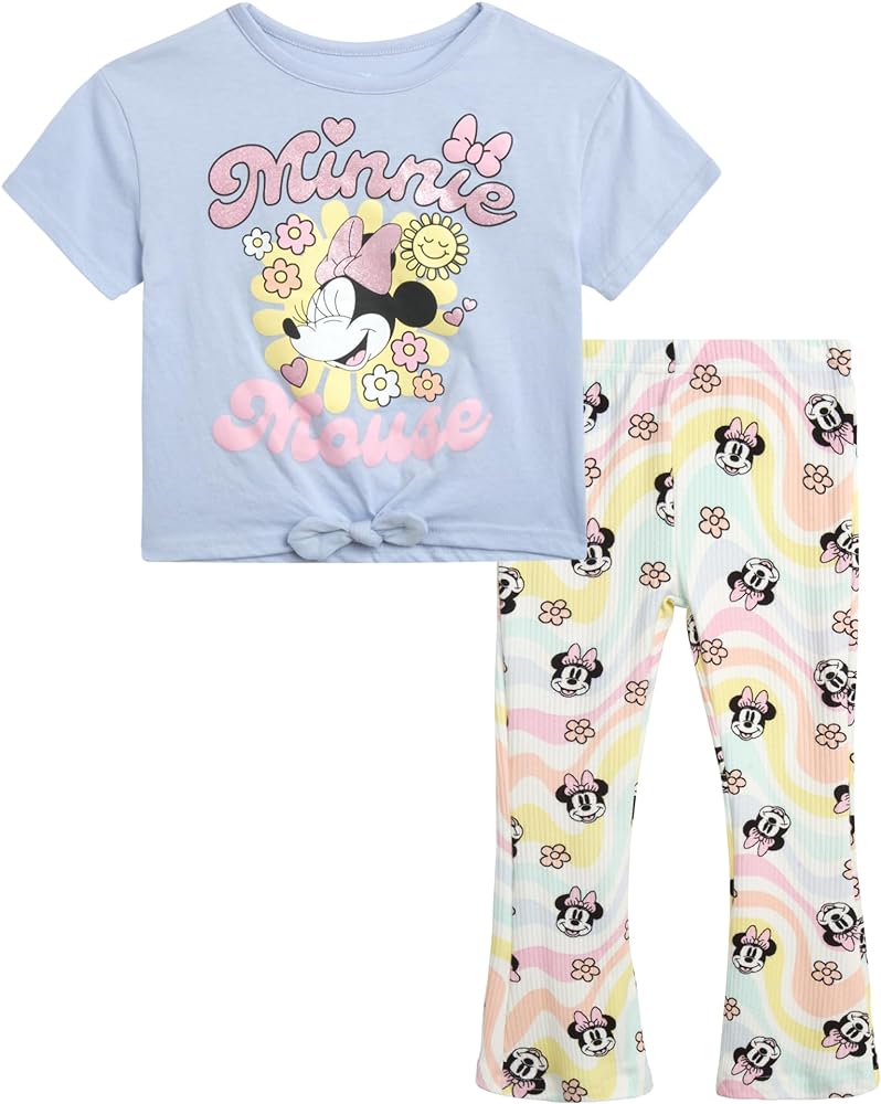 Disney Minnie Mouse Little Girls' Leggings Set - 2 Piece T-Shirt and Leggings Pants Set (Size: 12M-6X)