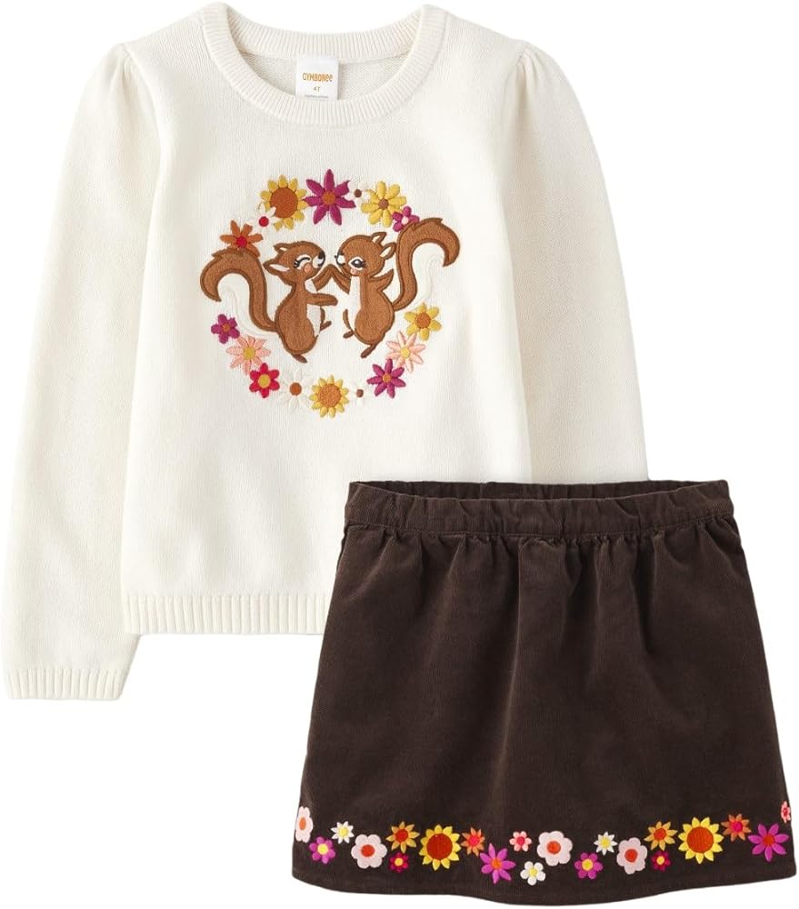 Gymboree Girls' Skirt and Shirt, Matching Toddler Outfit