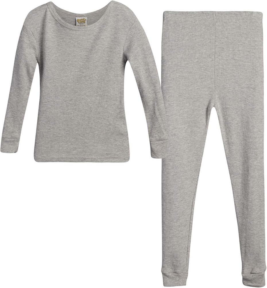 Sweet & Sassy Girls' 2-Piece Thermal Warm Underwear Top and Pant Set