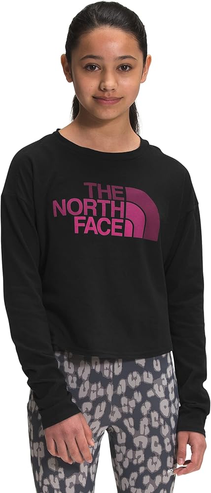 THE NORTH FACE Girls' Long Sleeve Graphic Tee, TNF Black, Large