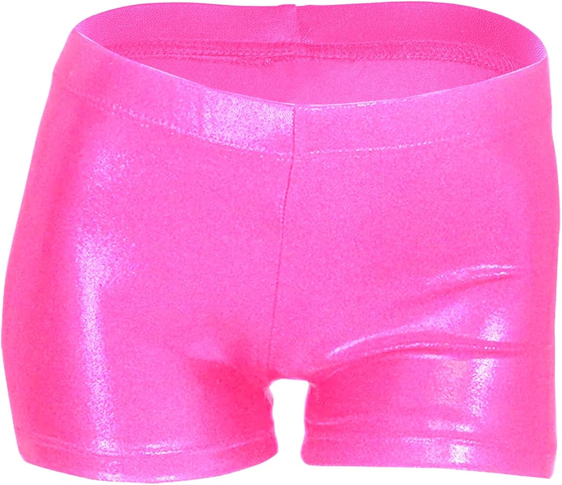 LUOUSE Toddler Girls Gymnastics Shorts, Little Kids Sparkle Tumbling Dance Athletic Short 4-13 Years