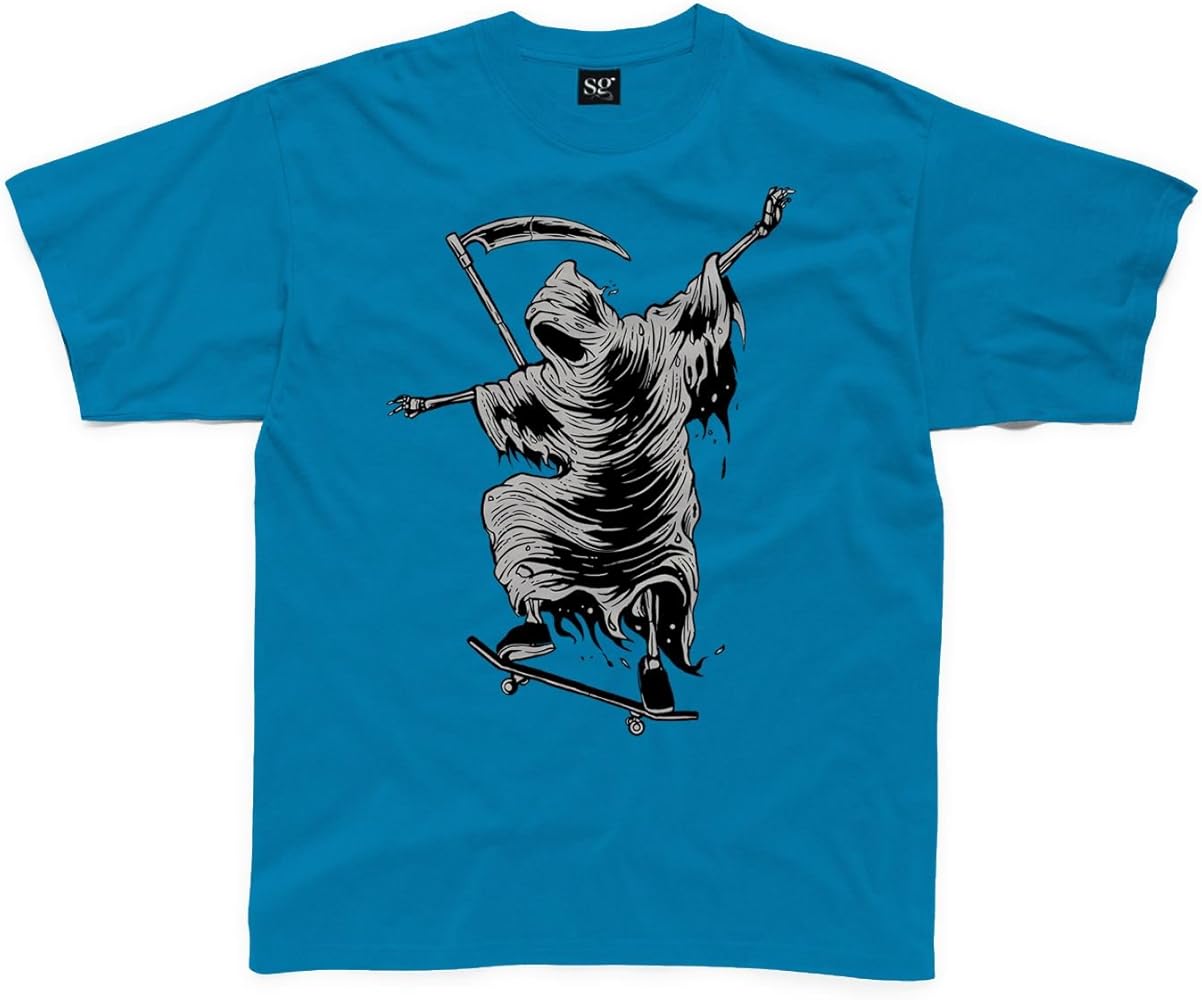 Tribal T-Shirts Grim Reaper Skateboarder Kids Childrens T-Shirt