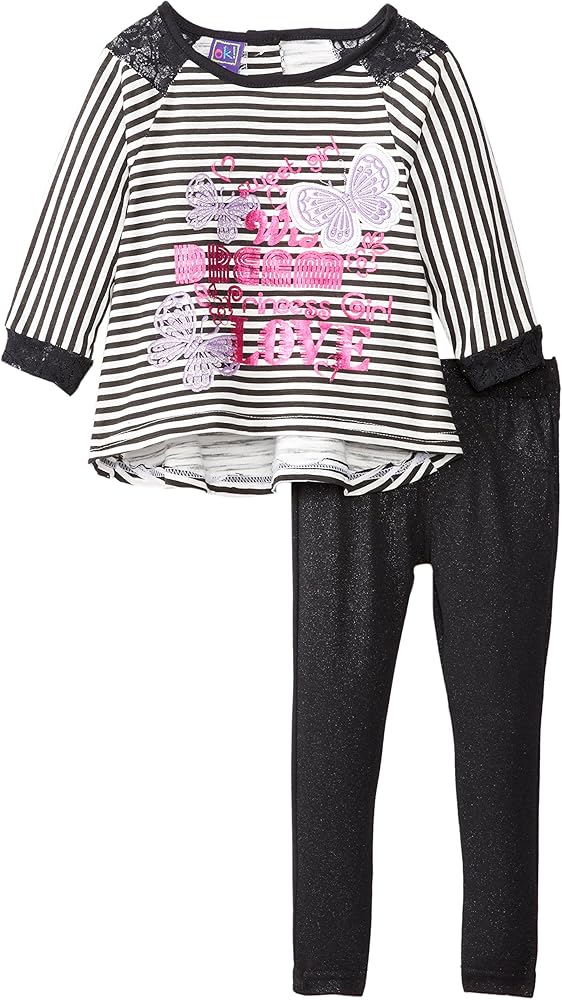 Ok Kids Little Girls' Two-Piece High Low Butterfly Legging Pant Set