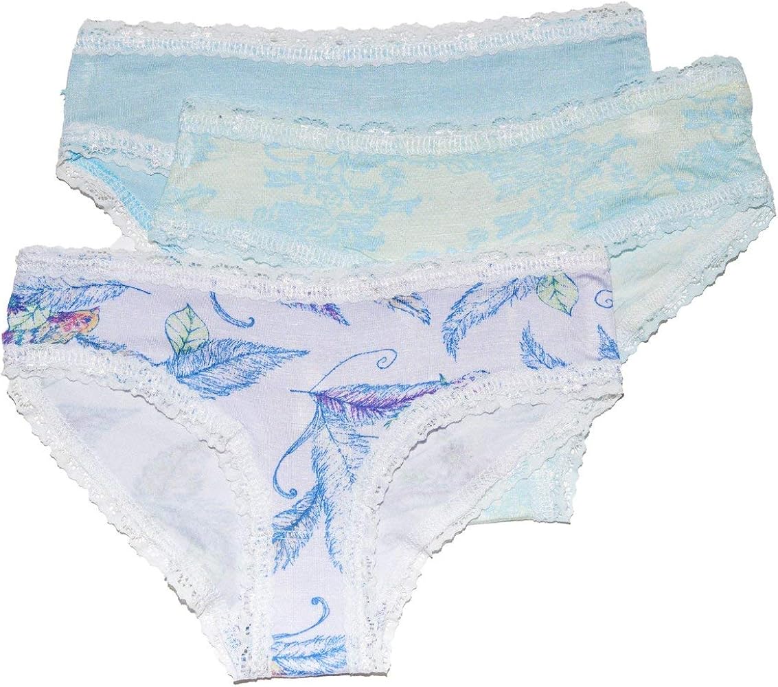 Kayla Girls 3 Pack Soft Lace Trimmed Underwear