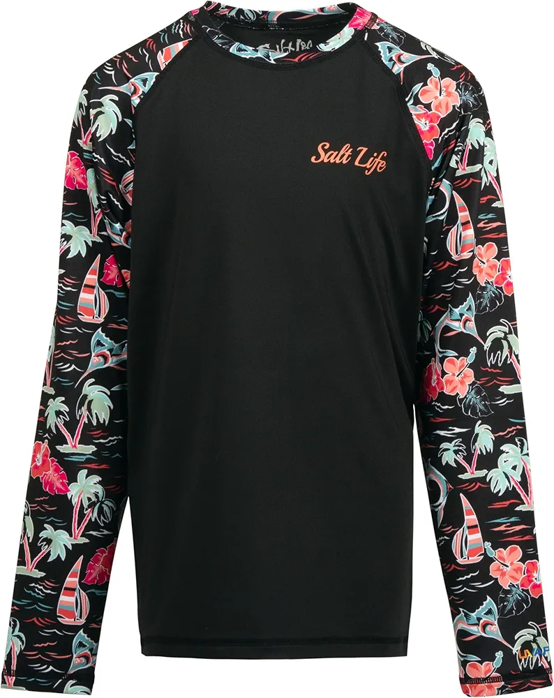 Salt Life Girls' Ocean Drift Youth Long Sleeve Performance Fit Shirt