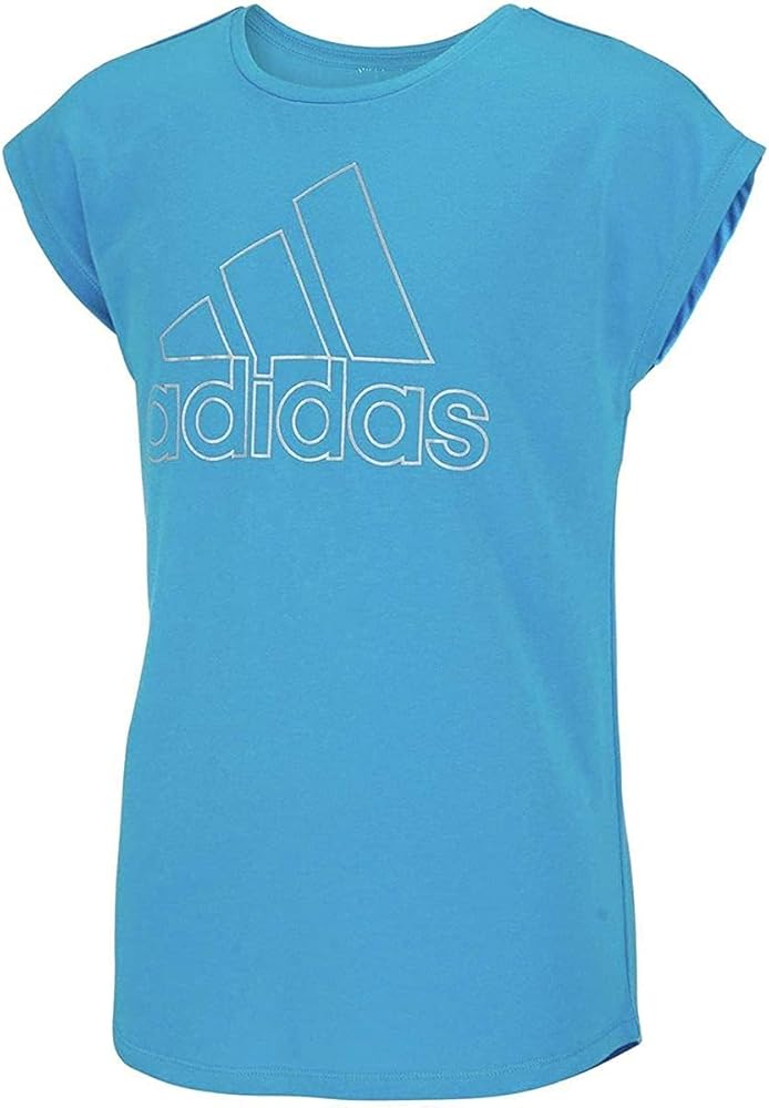 adidas Drop Shoulder T-Shirt - Girls' Shock Cyan Adi S19, S