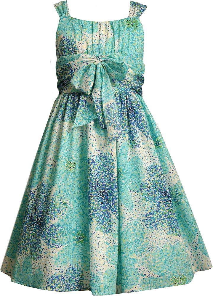 Bonnie Jean Big Girls' Blues Dress With Front Bow