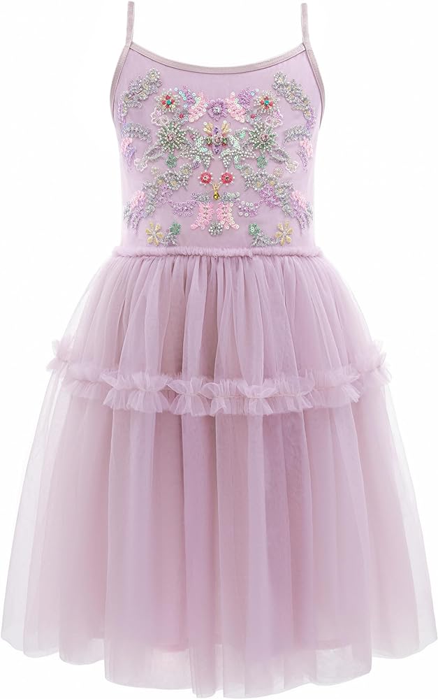 Tutu Dress for Girls - Embroidered Toddler Tulle Dress Princess Flower Girl Dress for Wedding Birthday Photo Prop