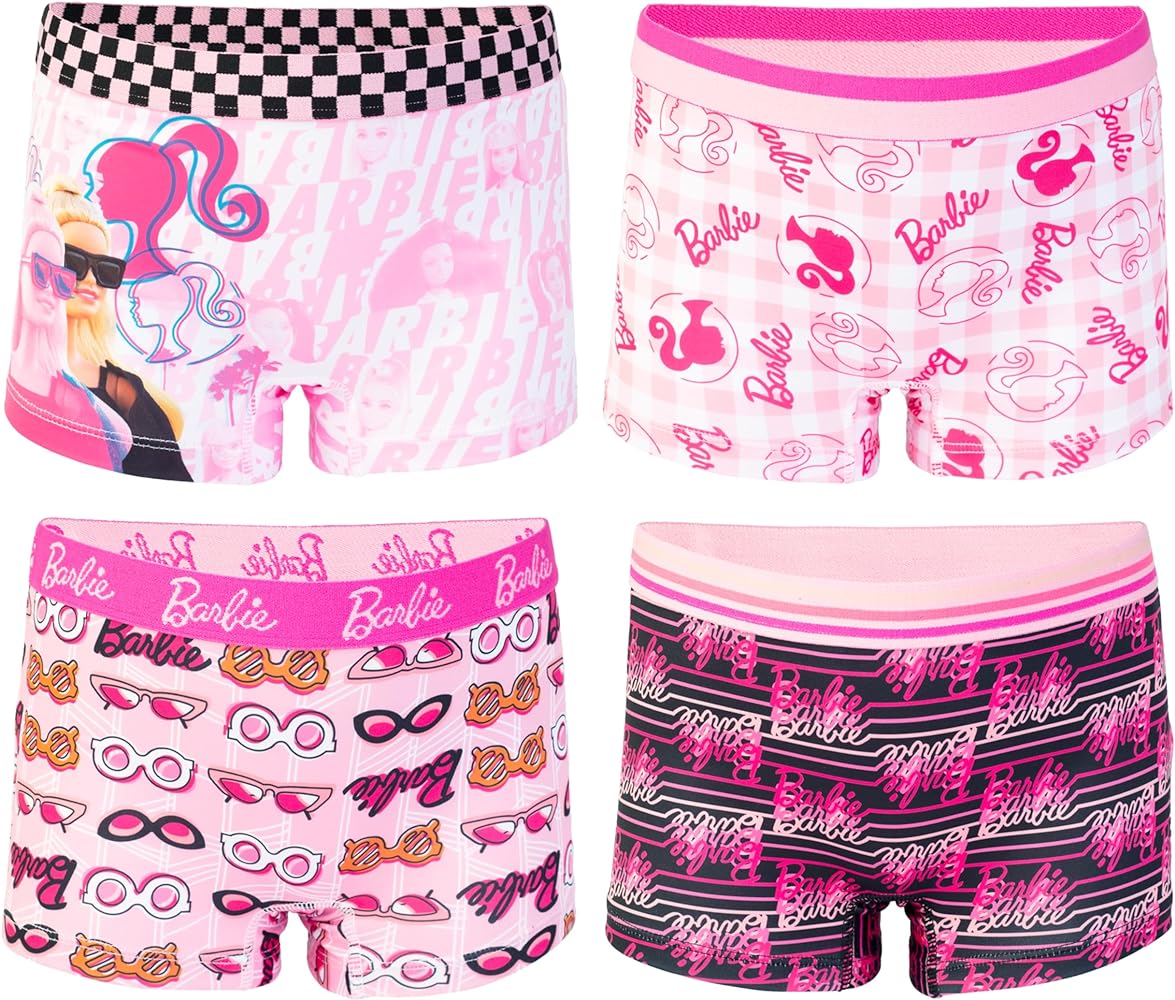 Barbie Amazon Exclusive 100% Combed Cotton Underwear and 4-pk Girl Short Sizes 4, 6, 8 & 10