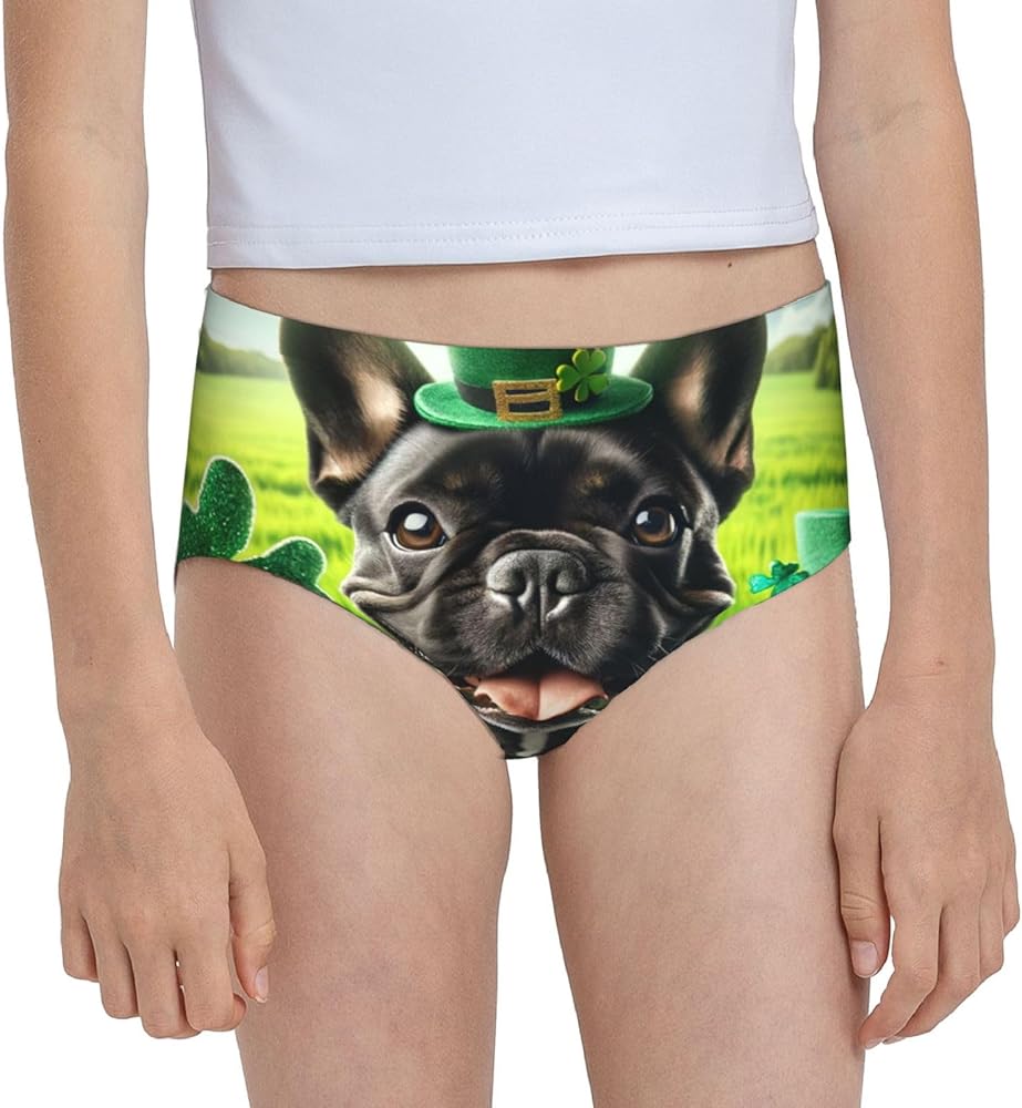 Augenstern Cotton Underwear St-Patrick-Cute-Bulldog Girls'Briefs Soft Underpants