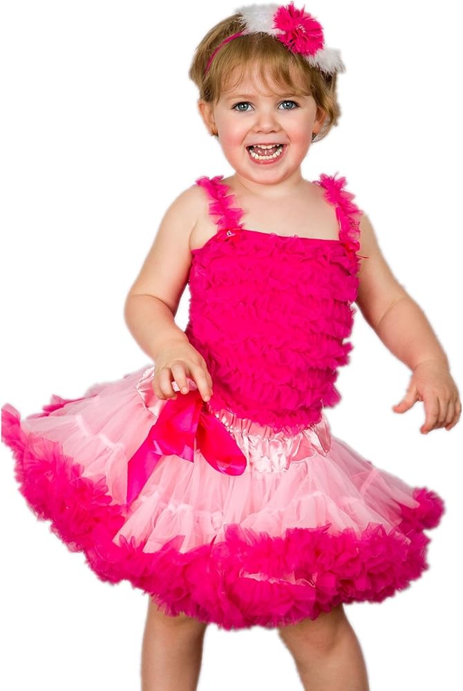 Hot Pink Ruffles Tank Top Light Hot Pink Pettiskirt Tutu Girl Set 1-8y