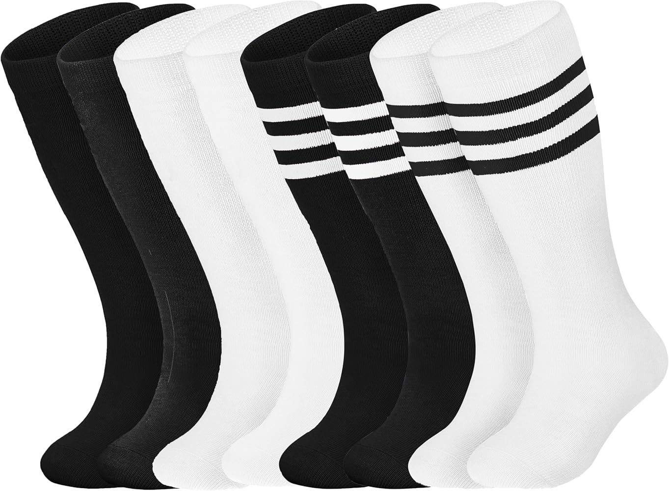 4 Pairs Kids Soccer Socks Baseball Softball Socks Football Socks Toddler Knee High Socks Girls Boys 1-6 Years