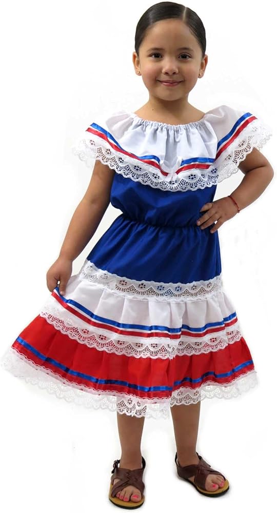 Leos Imports Ethnic Puerto Rican Boricua, Dominican, Costa Rican Colored Girls Dress