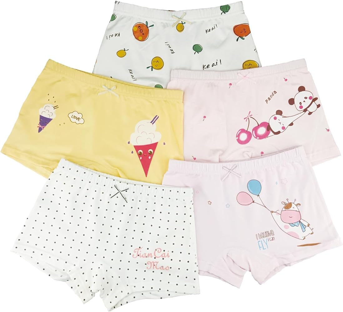 Little Girls Cotton Boy Shorts Toddler Panties Baby Princess Underwear (Pack of 4)