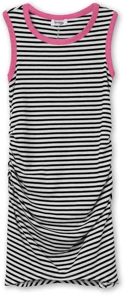 Speechless Girls' Sleeveless Rib Knit Ruched Dress