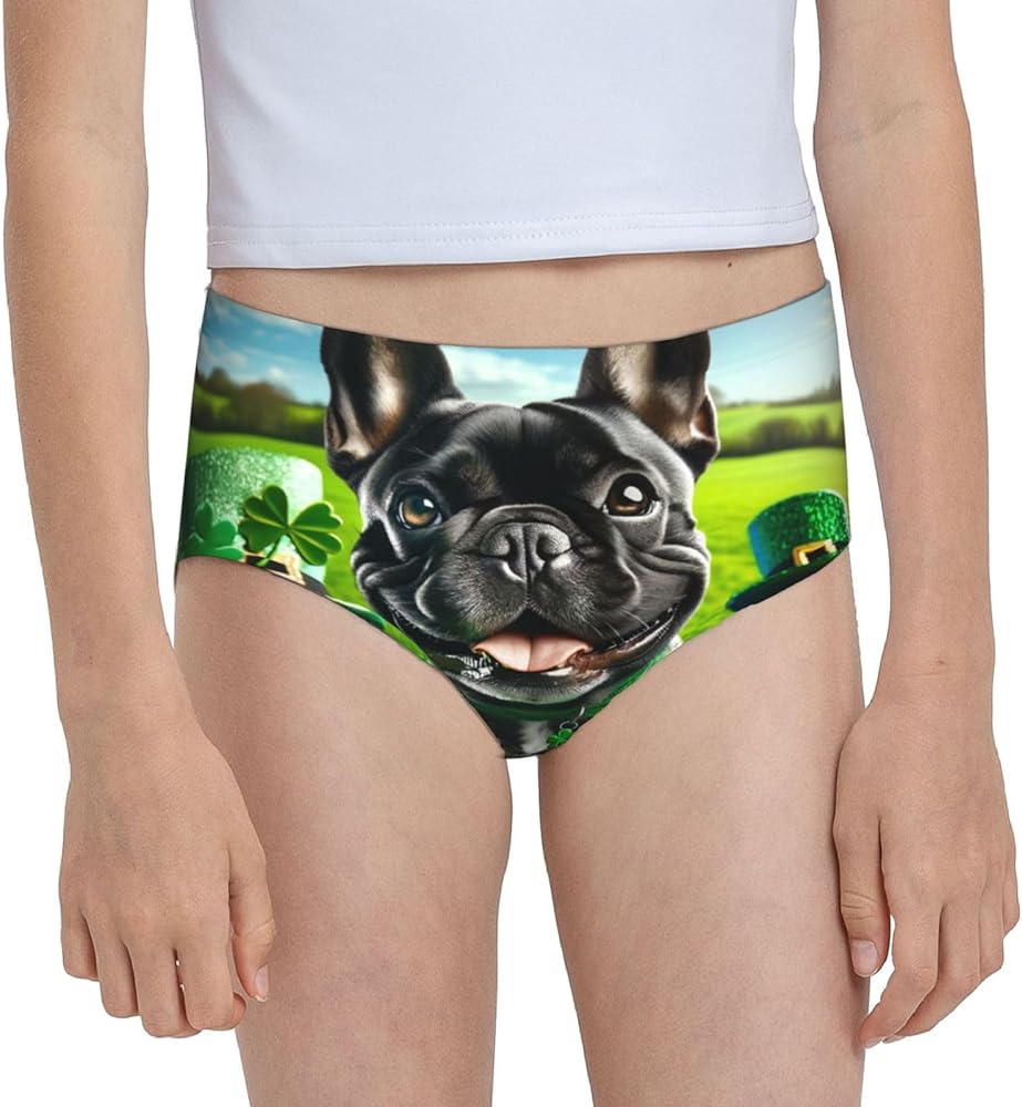 Augenstern Cotton Underwear St-Patrick-Funny-Bulldog Girls'Briefs Soft Underpants