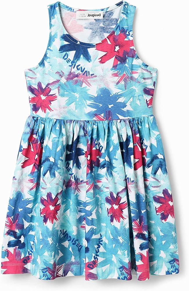 Desigual Little Girl's Short Watercolour Floral Dress