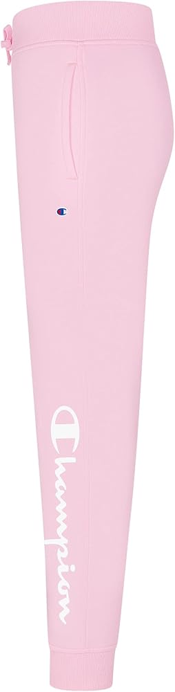 Champion Girls Sweatpants Fleece Lined Pants for Girls with Pockets Jogger Fit (Light Pink, Large)