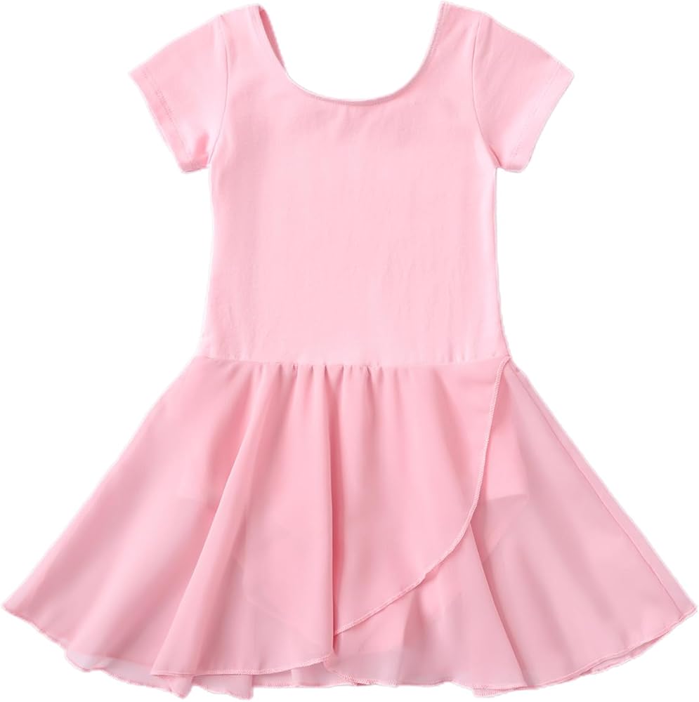 Girls Ballet Dress Leotards Short Sleeve Tutu Skirted Leotard (Toddler/Little/Big girl)