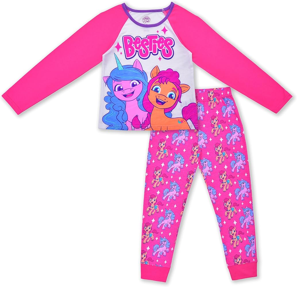 My Little Pony Moonbow and Sunny Girls Long Sleeve Shirt and Pants Set for Little and Big Kids