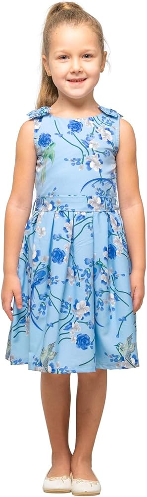 Miss Lavish London Baby Girls Casual Dress Shoulder Bow Kids Summer Party Sleeveless Dresses 3–12 Years