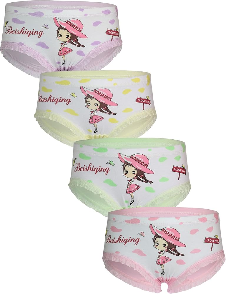 Girls' Organic Cotton Brief Panties Breathable Bikini Big Children Toddler Baby Underwear Multipack