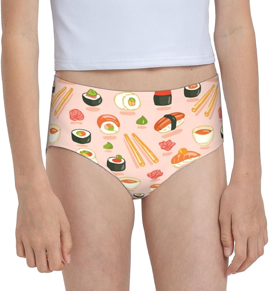 Augenstern Cotton Underwear Sushi And Rolls Girls'Briefs Soft Underpants X-Large White