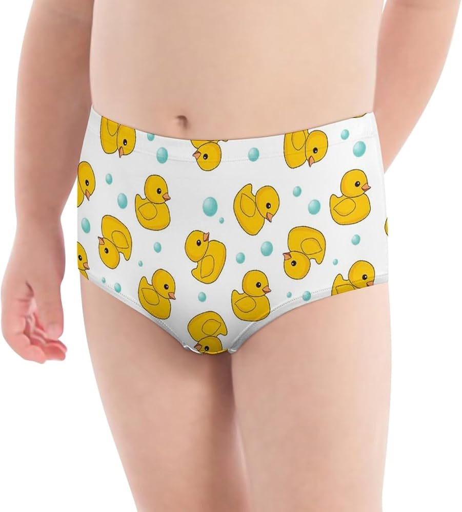 Cute Yellow Rubber Duck Girls Underwear for Teens Ages 4-16 Soft Girls Panties ﻿