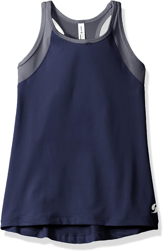 Soffe Girls' Big High Neck Track Tank