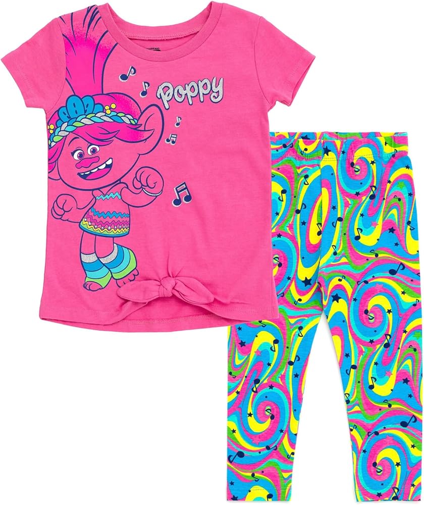 DreamWorks Trolls Poppy Pullover Fleece T-Shirt and Leggings Outfit Set Infant to Little Kid