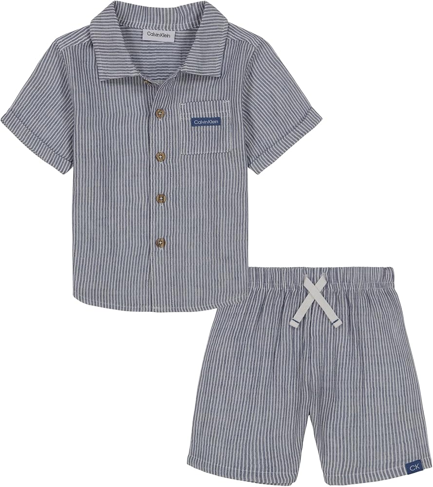 Calvin Klein Baby Boys 2 Piece Woven Short Set2 Piece WOVEN/WOVEN SHORT SET